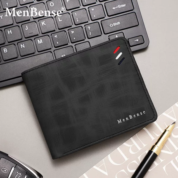 Foreign trade hot men's short money clip large capacity hinge three fold bag men's money clip change bag card holder wholesale