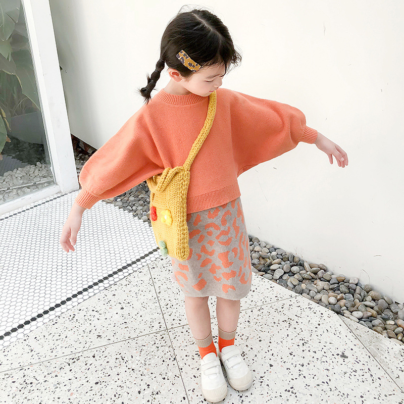 Ensemble pull tricoté pour filles, édition coréenne, manteau, robe de princesse, à la mode, pour bébé, nouvelle collection automne 2023_voghion.com