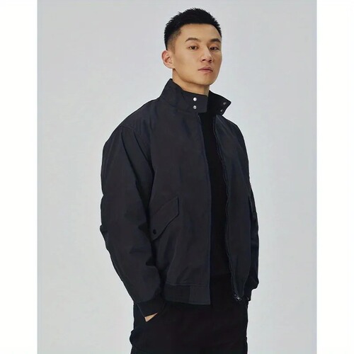 American Retro MA1 Pilot Jacket for Men Loose Collar Casual Couple Trend Brand Workwear Outerwear Spring and Autumn Black