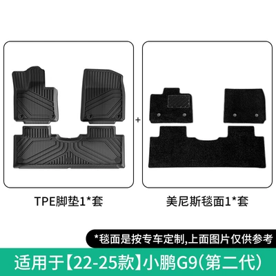 Special Car Seat Back Cushions, Modelə uyğun ayaqaltı - 22-25-xpeng-g9-double-layer-floor-mats-menissecond-generation-w240000382