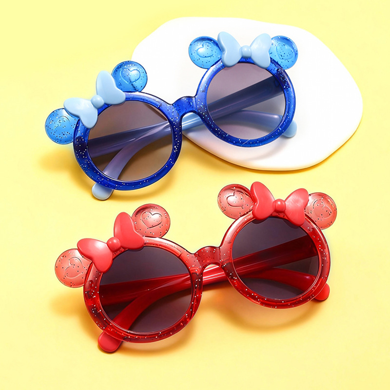 Gafas de Sol Infantiles con Moño, Marco de PC y Lentes de AC, Protección UV400, para Viajes y Fiestas