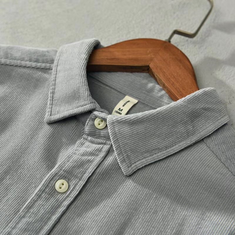 Hermosa camisa de pana de moda japonesa guapa camisa de moda para hombres chaqueta de camisa casual de manga larga estilo de Hong Kong