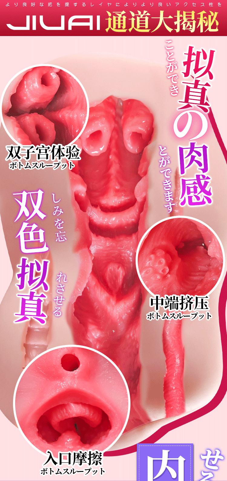 Jiuai Airplane Cup Male Masturbator Half-Body Doll Mold in TPE, Manual Use, Skin Tone — detail image 10