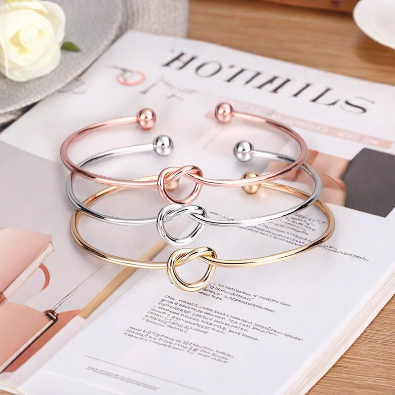 Cross-border European and American Jewelry Knot Bracelet Love Bracelet Rose Gold Lady Bridesmaid Kink All-match Opening Bracelet
