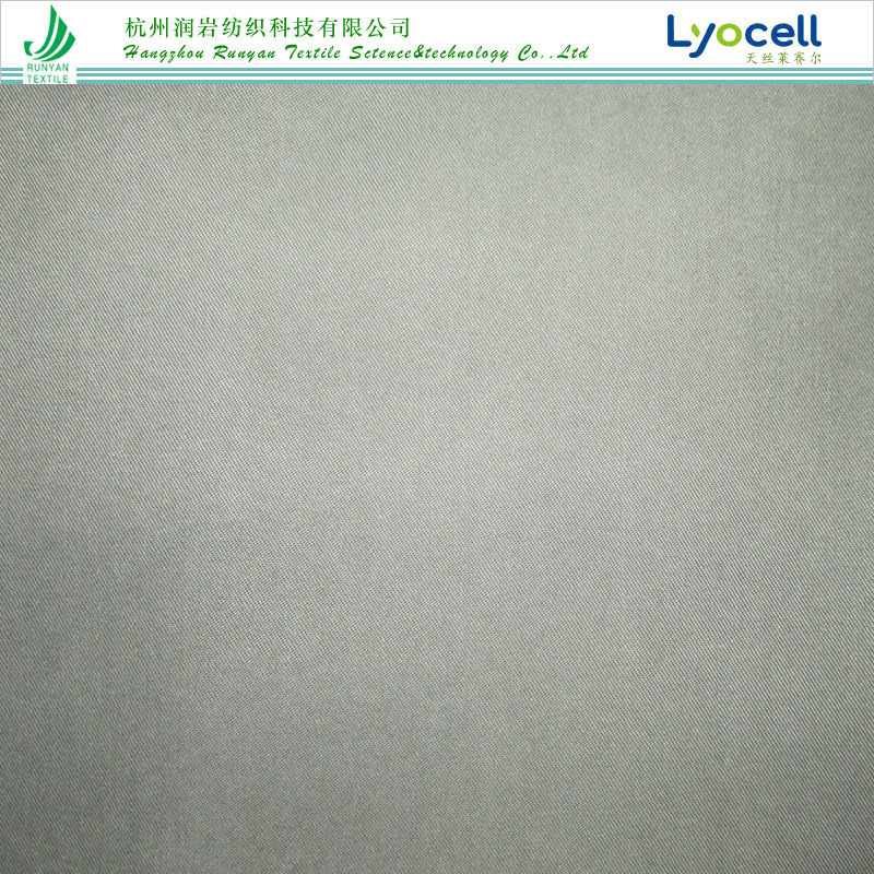 天丝莱赛尔涤面料155gsm天丝涤斜纹面料30*150D莱赛尔涤斜纹