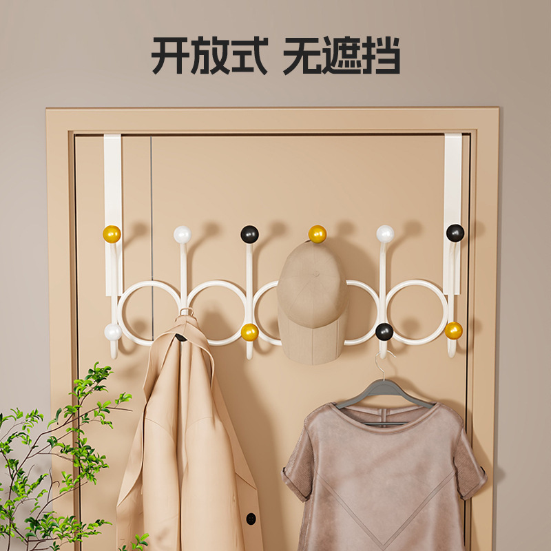 衣帽架门后置物架家用衣服收纳架门上挂架卧室挂衣架包包放置架|undefined
