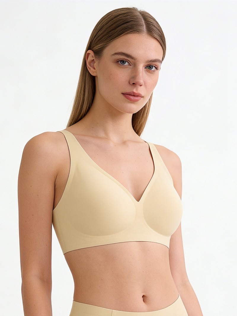 Comfortable Deep V Bra For Women Plus Size Seamless Soft Support_voghion.com