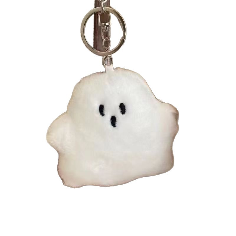 Extraño pequeño fantasma blanco colgante muñeca lindo peluche colgante llavero en nicho accesorios de bolsos personales