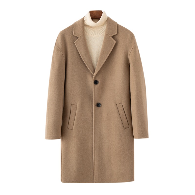 Long demi-season double-sided woolen suit