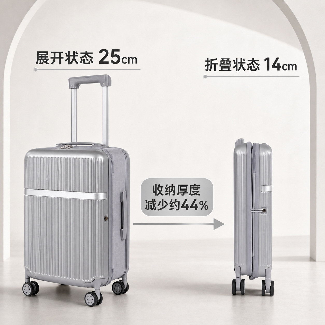 新款便携式可折叠行李箱拉杆箱20寸可登机万向轮大容量旅行密码箱