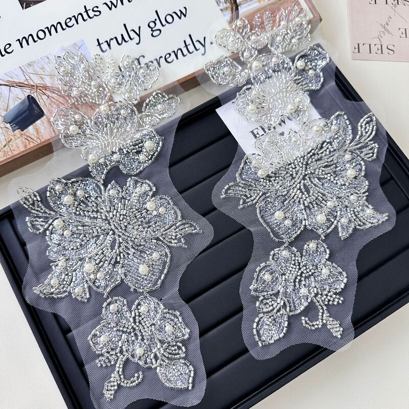 Bead Embroidery, Beading, Floral Neckline, Corsage, DIY Accessories, Appliques, Clothing, Dance Clothes, Dress Accessories, Cloth Patches
