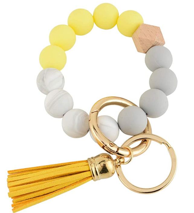 Simple Style Color Block Silica Gel Beaded Womenu0027S Keychain 1 Piece