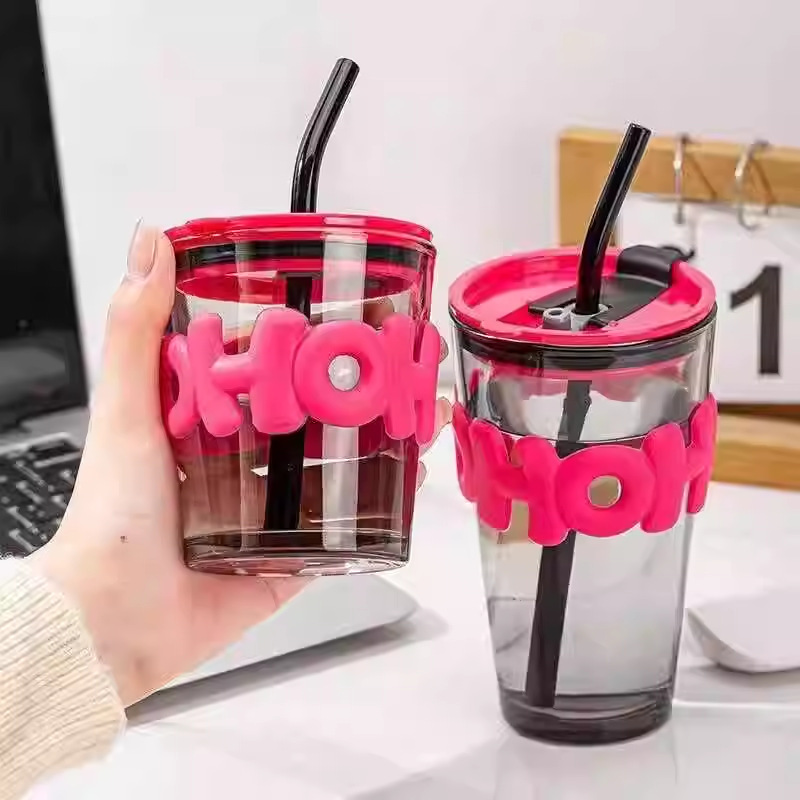 ネット紅趣味insコーヒー果茶自慢オフィス店慶イベントプレゼントストロー文字竹節グラス|undefined