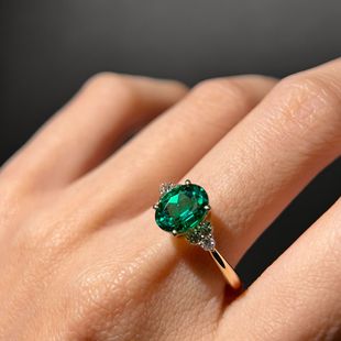 Inlaid Sapphire Emerald Ruby ​​Open and Closed Ring for Women Classic European and American Princess Oval-Shaped Colorful Gemstone Ring