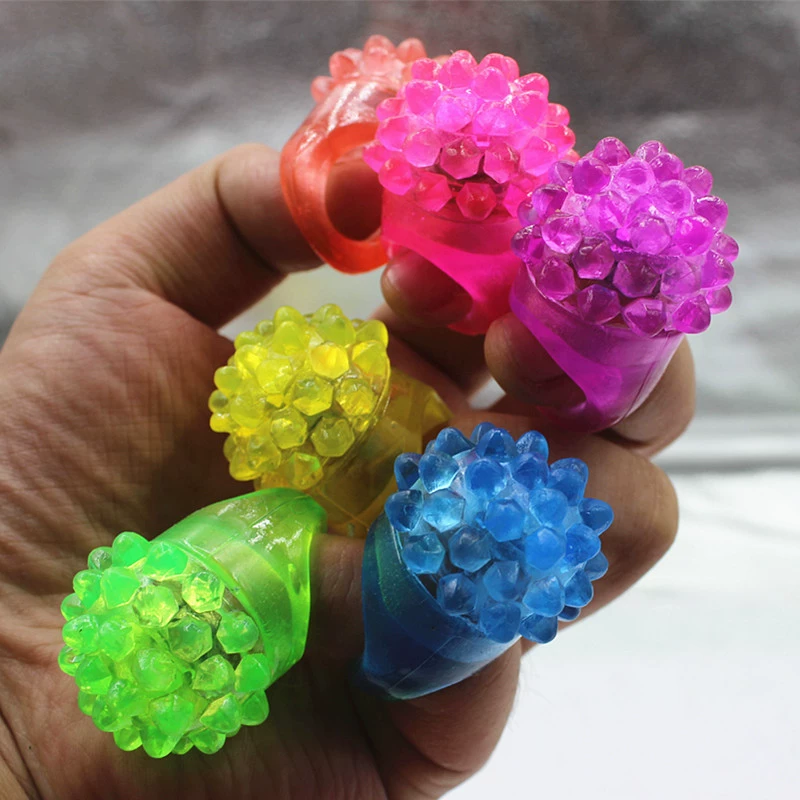 Strawberry, fluorescence ring, flashing toy from soft rubber, for import