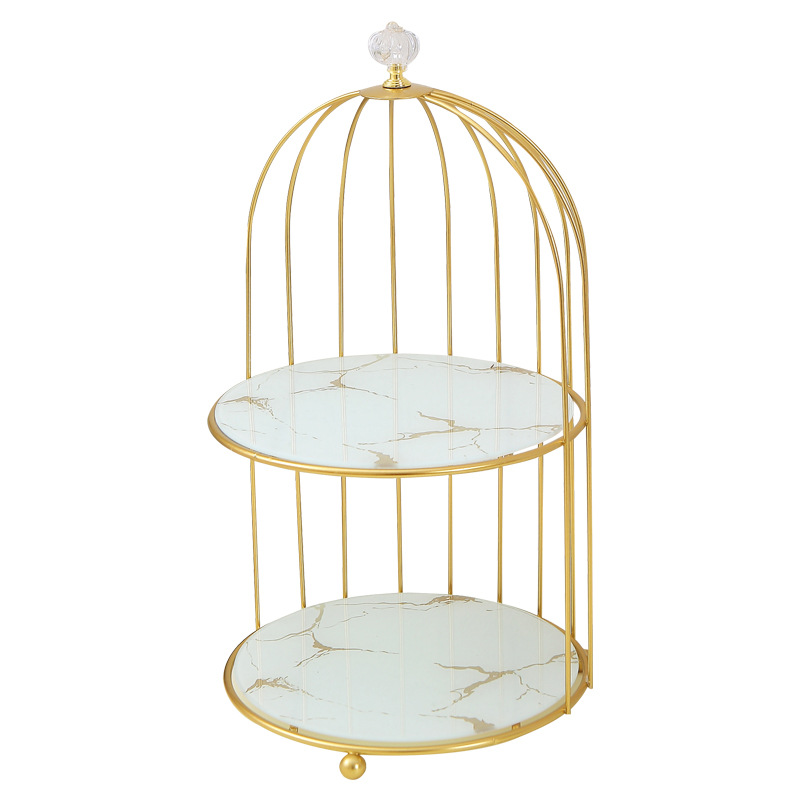 Escritorio tocador Bird Cage perfume cosméticos cuidado de la piel estante caja de almacenamiento decorativo estante de exhibición baño dormitorio