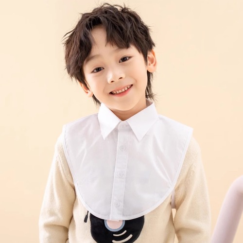 Children's White Collar Shirt Collar for Boys and Girls Baby Knit Sweatshirt Cotton Decorative Collar Versatile Base Collar