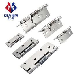 不锈钢弹簧合页201平开合叶自回弹自闭铰链木门机箱弹簧合页批发