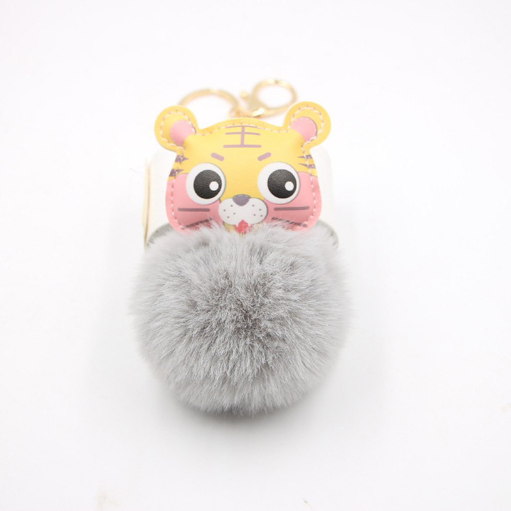 Boutique Cute Cartoon Tiger Fur Ball Keychain Handbag Pendant Tiger Year Car Plush Pendant Activity Small Giftpicture5