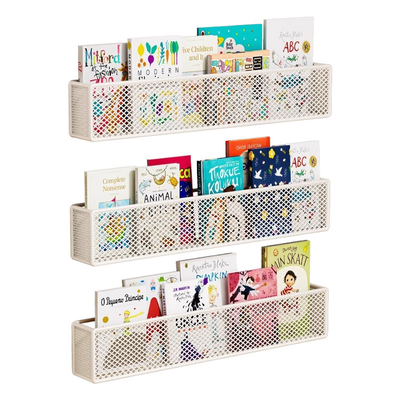 絵本収納ラック、子供用本棚、壁掛け式シンプルディスプレイラック、ドア後ろの本の壁面パンチフリー収納ラック|undefined