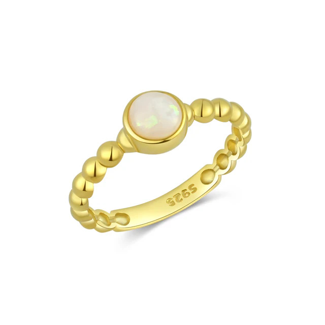All Seasons Season 925 Sterling Silver Opal Geometric Rings 925 Sterling Silver Rings