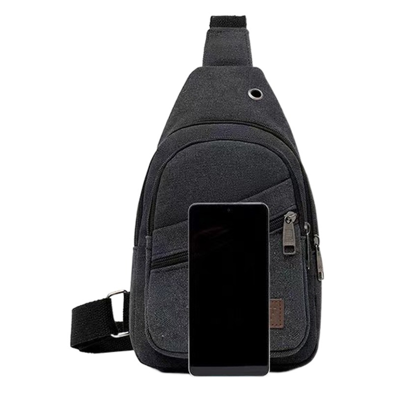 Nuevo bolso cruzado de lona informal para hombre, bolso de hombro deportivo de gran capacidad, bolso de pecho versátil versión coreana