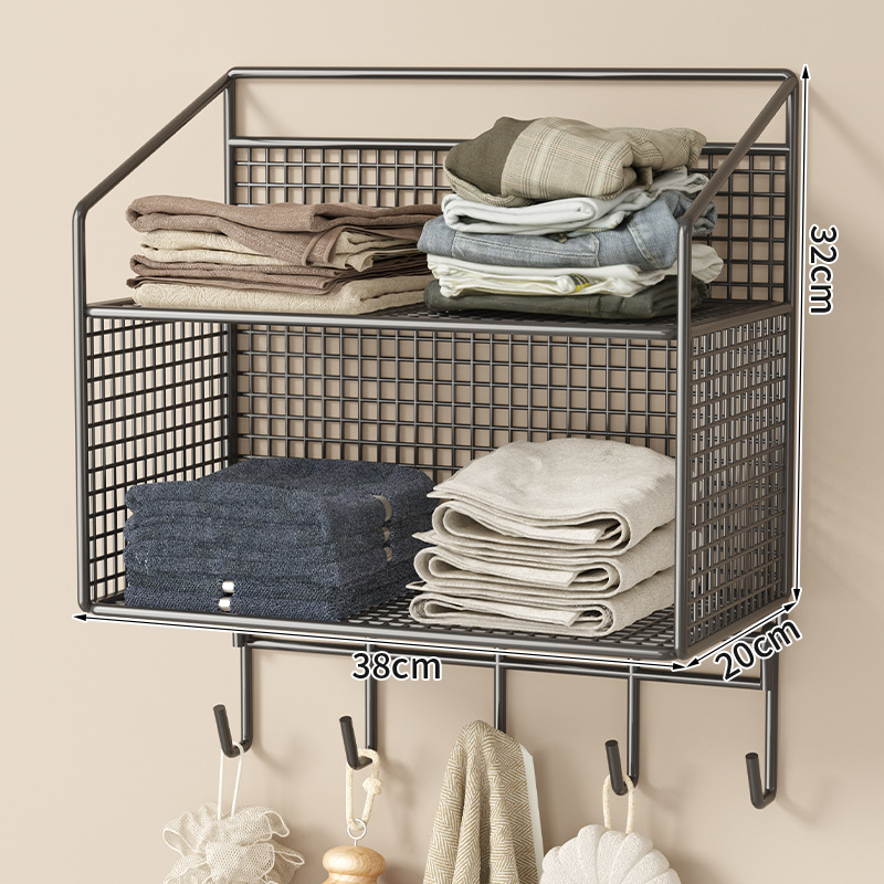 후크가 있는 검정색 2겹