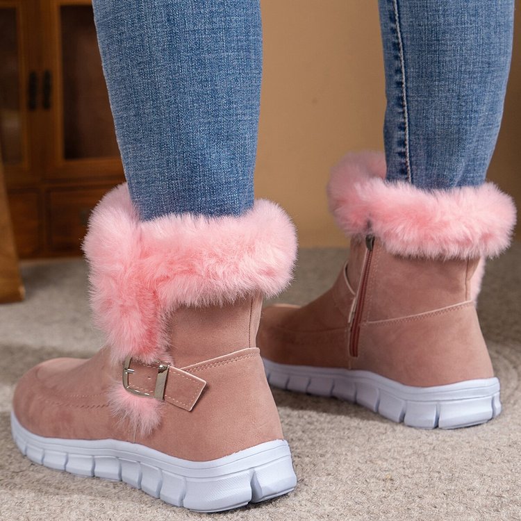 Autumn and Winter New Flat Bottom Warm Outer Wearing Cotton Shoes_voghion.com