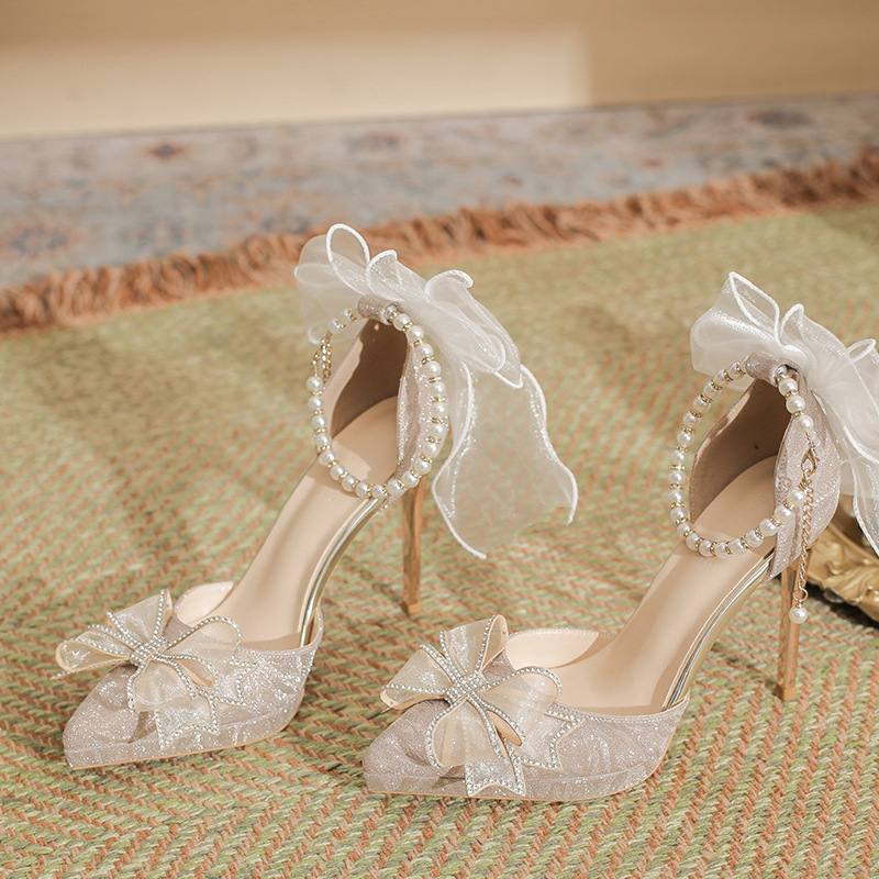 2026 Spring Bowknot Platform High Heel Women, Thin Heel, Fahionable, Comfortable For 18-Year-Old, Adult Ceremony_voghion.com