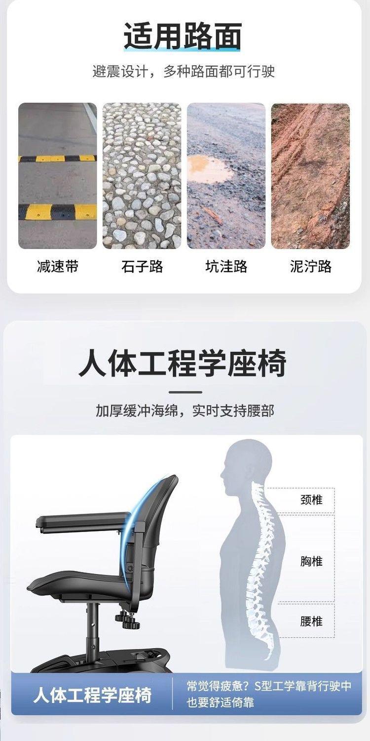High-Power Elderly Mobility Scooter, Four-Wheeled Electric Scooter for Disabled People, Dual-Seater Folding Electric Scooter for the Elderly
