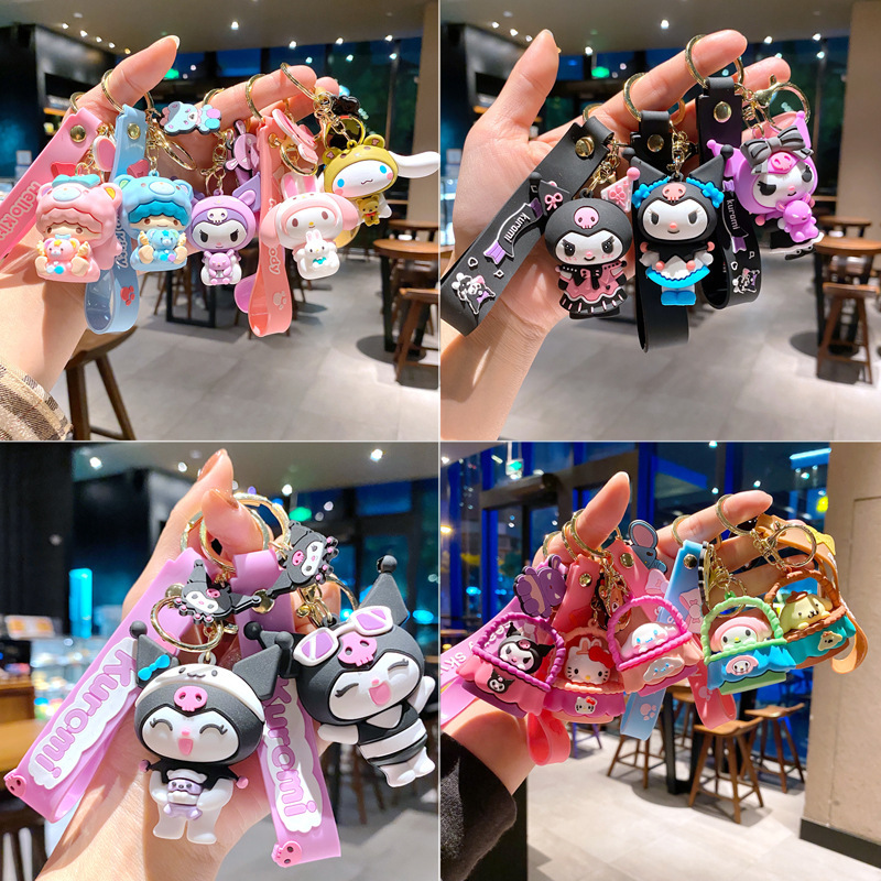Cute Sanrio keychain pendant doll cartoon car key chain accessories bag ornaments blind box small gift