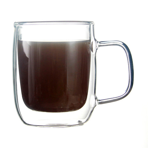 Wholesale transparent glass tea cups, mugs, coffee cups, juice cups, double-layer insulated glass cups
