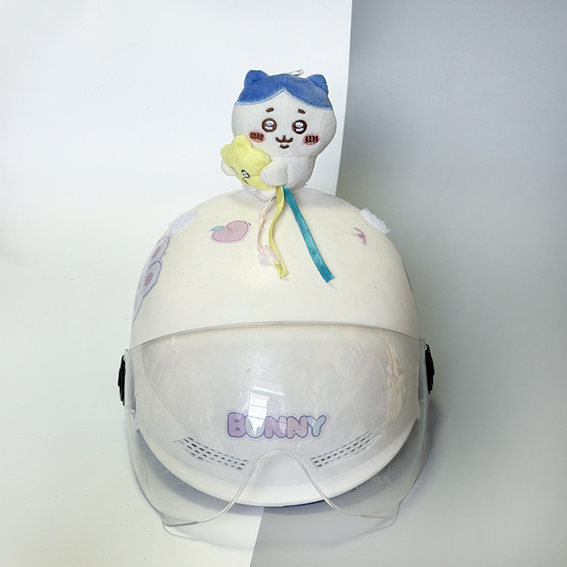 Diàndòngchē Cute Electric Vehicle Helmet Rider Food Delivery Helmet Accessories (Auto Parts and Accessories) - doll-no-helmet-xiaoba