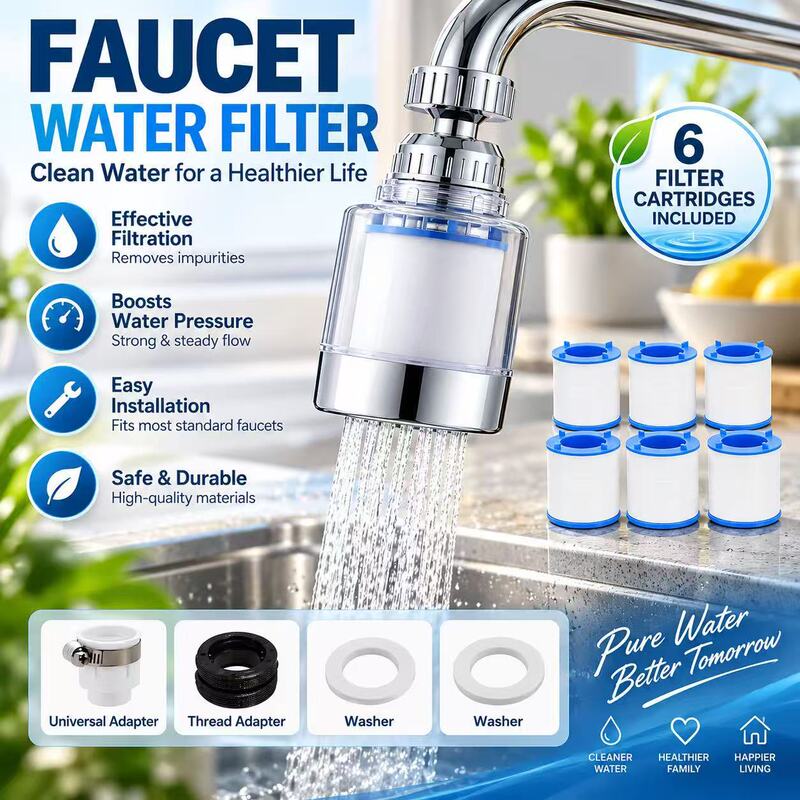 Cross-border best-selling faucet filter, tap water purifier, household faucet splash guard, and extended faucet adapter