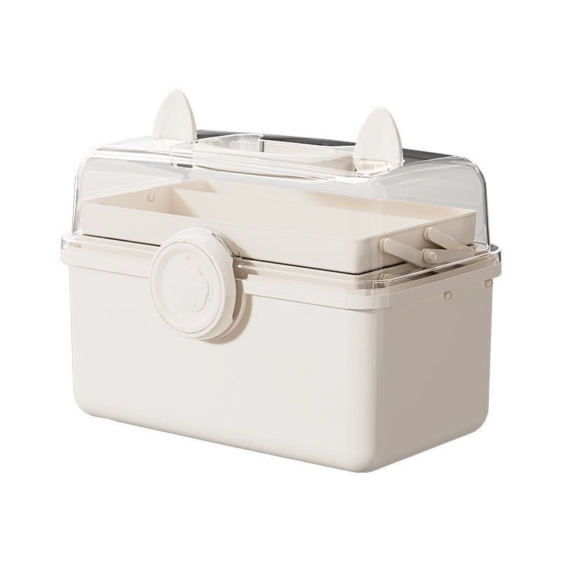 Extra Large Manicure Storage Box, Capacious Multi-Tier Case with Transparent Lid
