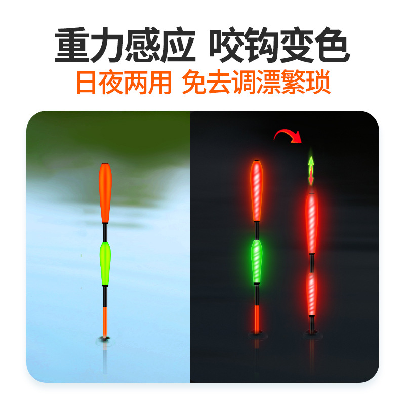 小鳳仙錘頭尾夜光漂咬鈎變色電子漂日夜兩用魚漂靈敏醒目浮漂H-CT