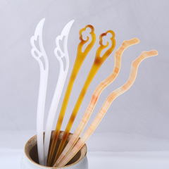 Acetic Acid Hairpins, Vintage-Style Hair Accessories | Simple, Modern Updo Pins | Jade-Imitation Hair Clips for Qipao & Hanfu Hairstyles — Women's Hair Decorations