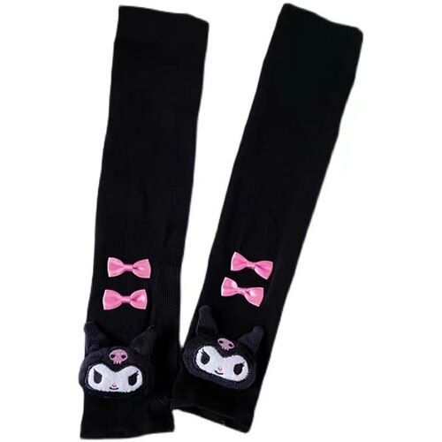 Summer Japanese cartoon cute outdoor sun protection, UV protection, black anti-mosquito ice sleeves, ice silk sleeves for student girls