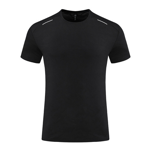 2024夏季欧美短袖健身服上衣男士速干跑步服户外运动T恤衫亚马逊