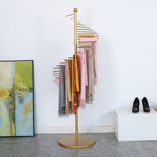 Clothing Store Iron Silk Scarf Rack Round Creative Silk Scarf Scarf Rack Display Rack Floor-Standing Display Multi-Function