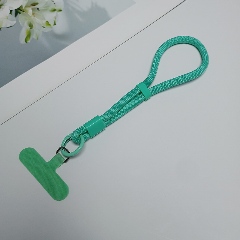 跨境编织可调节百搭手机手腕挂绳带夹片吊绳防丢短耐用纯色圆绳|undefined