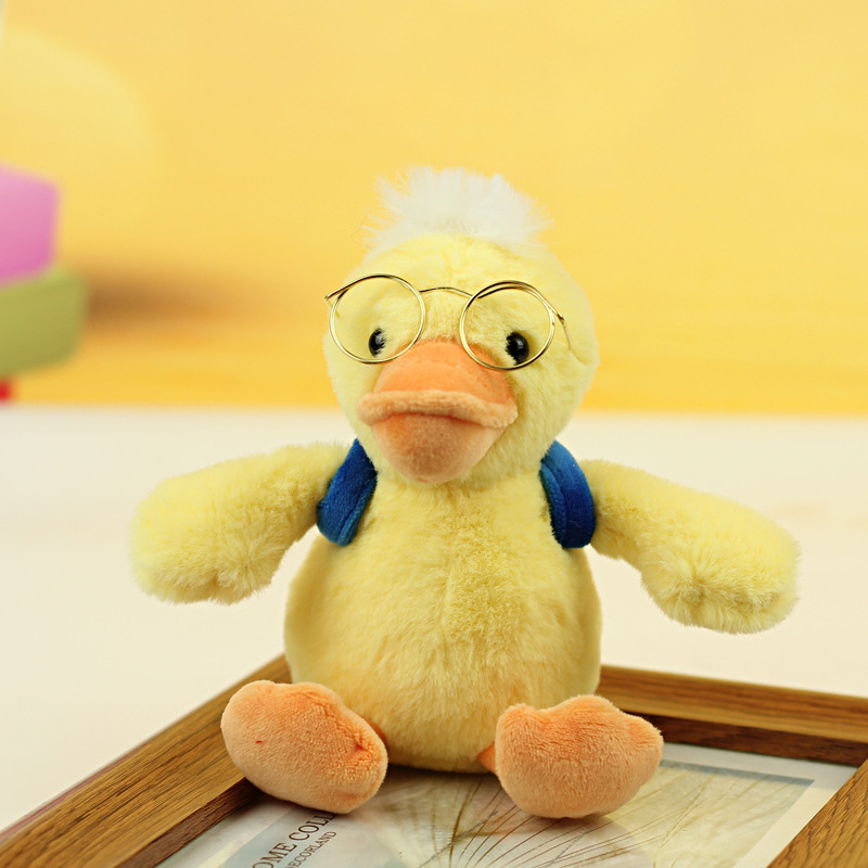 Gafas de pato de peluche de juguete muñeca pequeña muñeca al por mayor Lindo bolso colgante pareja adornos llavero image 7