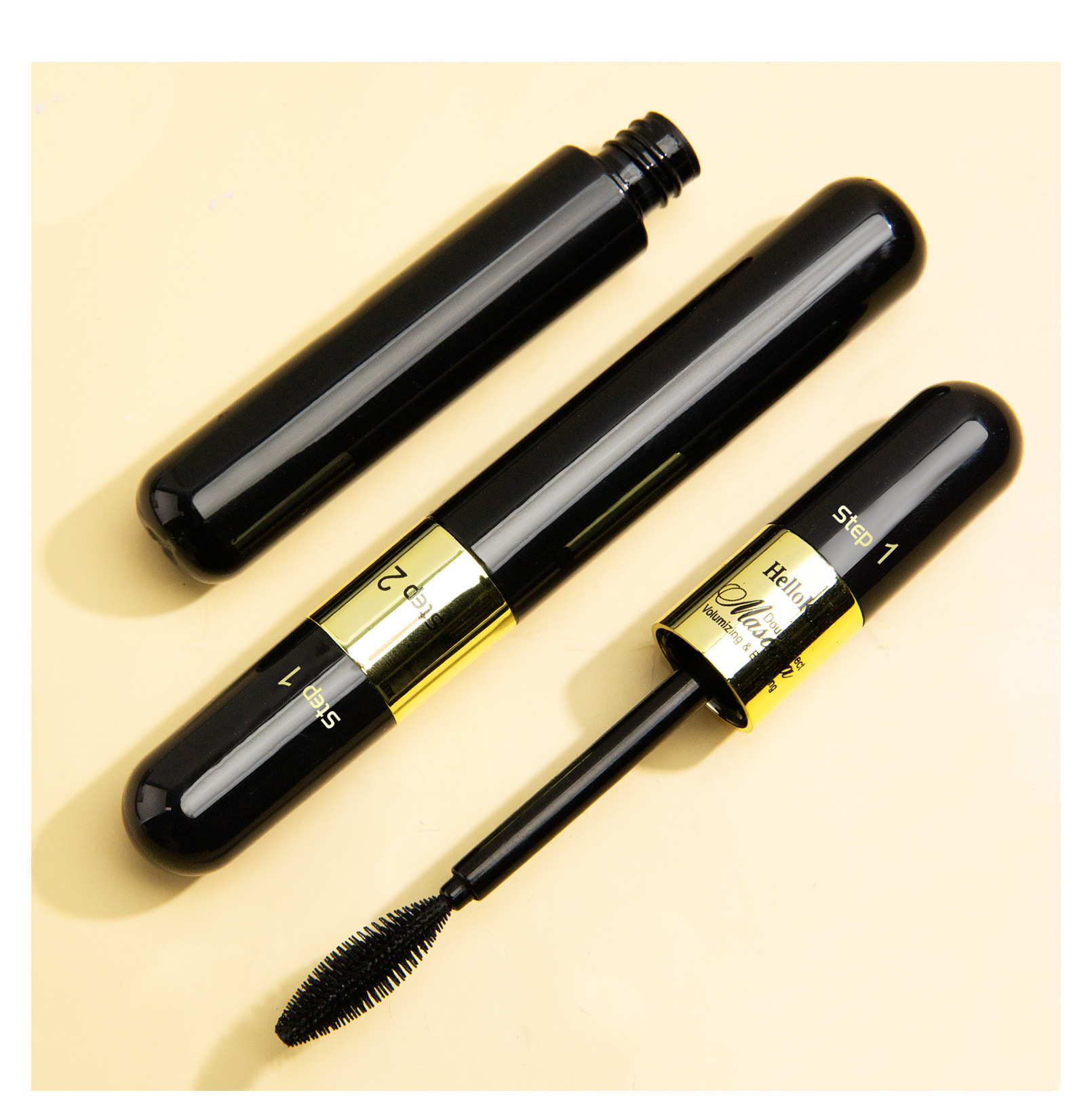 HelloKiss Dual-Effect 4D Mascara 2-in-1: Long, Curly, Thick, non-smudging, waterproof Mascara for Cross-border use undefined