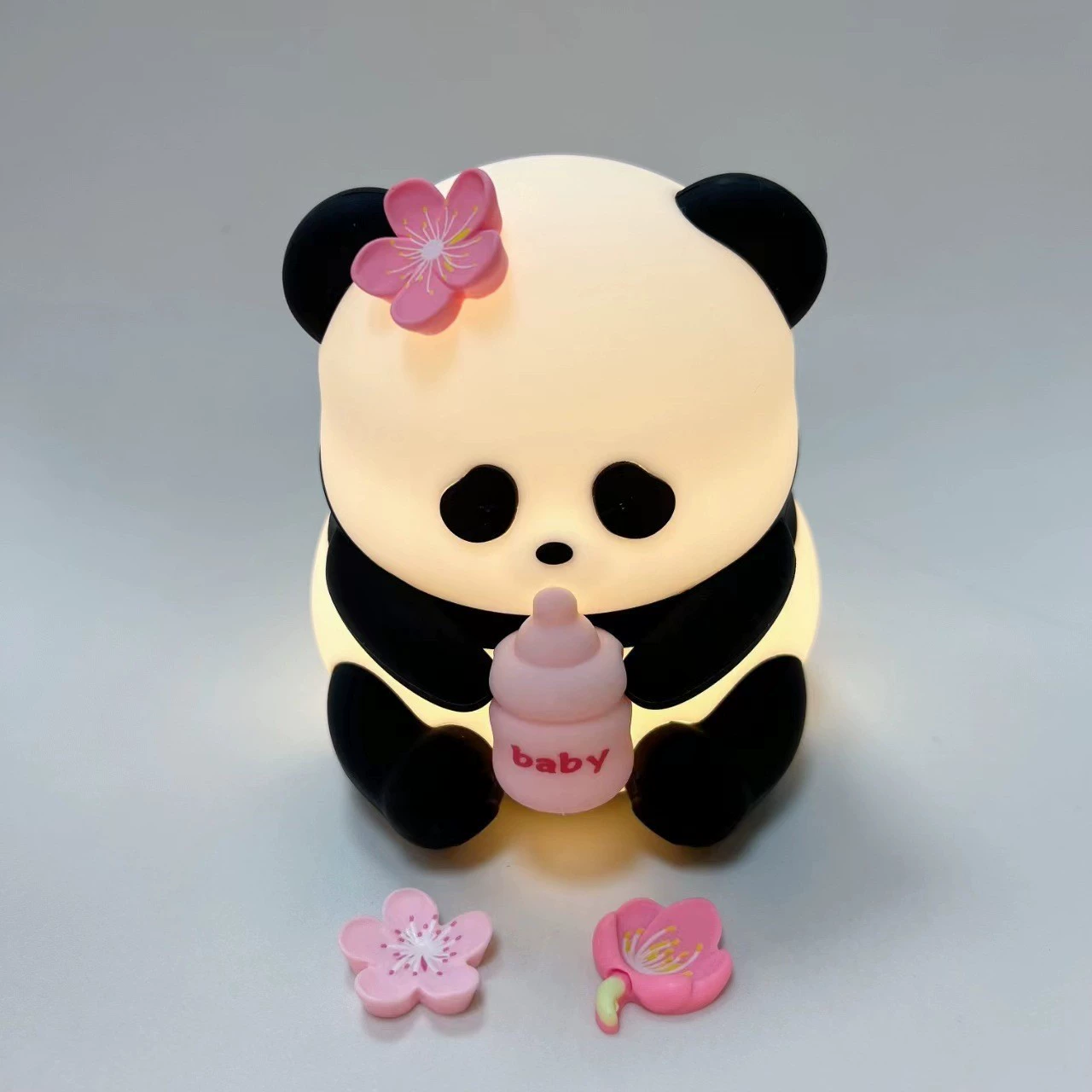 LED Flower Panda Lights Three Gets Light Several Lights Light Light USB Charging Soft Light Fun Silicone Light