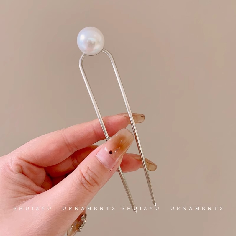 Antiguo estilo u flange pearl clip de cabello de mujer paso a paso mariposa clip de cabello de alta sensación cheongsam adorno de cabello artefacto de cabello