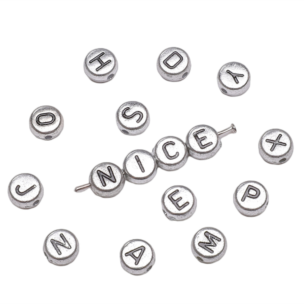 50 PCS/Package Quantity 50 PCS/Package Arylic Letter DIY Jewelry Accessories Beads