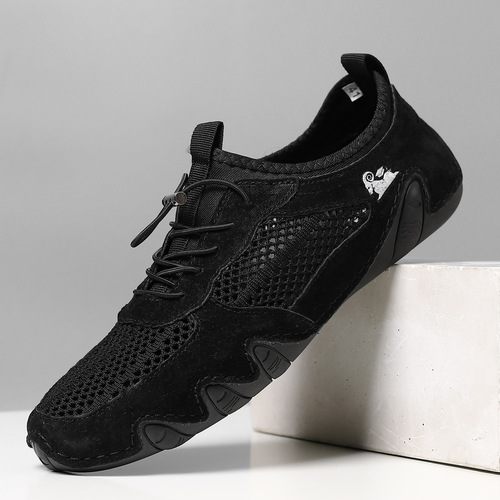 Bestselling Summer Men's Casual Sports Shoes Wide Size Stitched Leather Mesh Shoes Octopus Men's Shoes