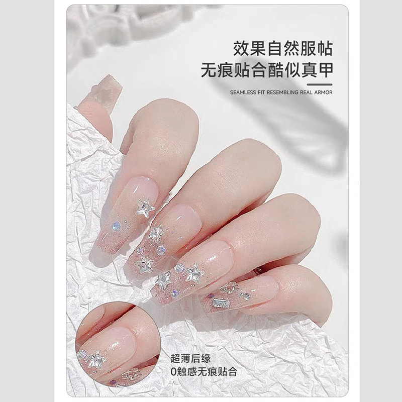 Desgaste de uñas sin costuras DIY pieza de uñas parche completo punto y coma hecho a mano desgaste caja de uñas parche de uñas falso pieza de belleza de uñas