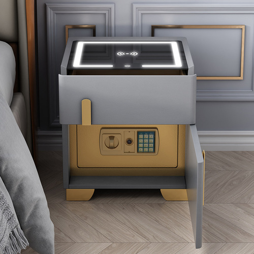 5ZV7 smart bedside table safe integrated simple modern multi-function wireless charging with light password hidden safe