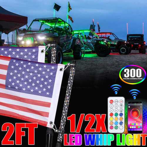 LED flagpole light modified off-road beach flag light APP fantasy flagpole light dual control paired horse racing flag light